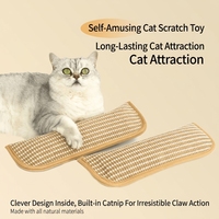 Tapis à gratter et jouet-coussin en sisal à la catnip pour chat - Nettoyage des dents, résistant aux morsures, divertissement et relaxation, édition de Noël