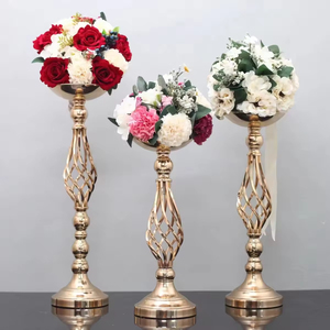 European-Style Electroplated Gold Flower Vase High Quality <b>Wedding</b> Decoration <b>Props</b> for Hotels <b>Wedding</b> Aisle - Product Image 2