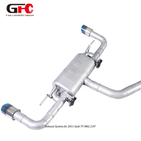 Système d'échappement Catback avec embout d'échappement plaqué bleu, silencieux Valvetronic, personnalisation pour Audi TT MK2 2.0T 2007-2014