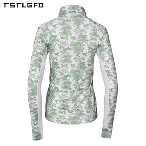 เสื้อผ้าผู้หญิงแขนสั้นพิมพ์ลายดอกไม้ ทรงปกติ น้ำหนักเบา แห้งเร็ว ซิปครึ่งตัว ผลิตจากวัสดุรักษ์โลก เหมาะสำหรับฤดูร้อน ให้ความรู้สึกหรูหรา - Product Image 5