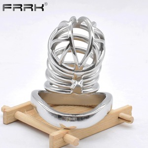 FRRK-Cage de chasteté en métal pour homme, anneau de chasteté réglable, pénis en acier inoxydable - Product Image 3