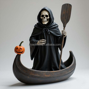 Nuevas Estatuas Realistas de Halloween de Esqueletos <span class=keywords><strong>Fantasma</strong></span> en <span class=keywords><strong>Barco</strong></span> de Calabaza, Decoraciones de Resina Creativas, Artesanías de Resina Personalizadas al por Mayor - Product Image 1