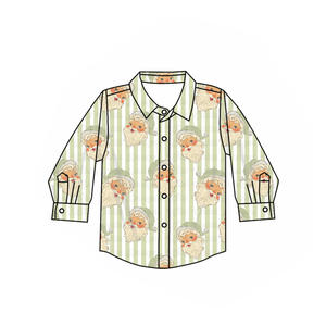 Précommande Noël Santa Imprimer <span class=keywords><strong>Petit</strong></span> Garçon <span class=keywords><strong>Pull</strong></span> Jogger Vêtements Tenues Enfants Boutons Chemise En Gros Frère Vêtements Styles - Product Image 2