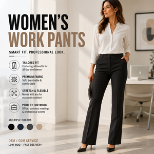 Custom Women's Work <b>Pants</b> Stretch Office Trousers Tailored Fit Business Casual Professional Wear - Product Image 1