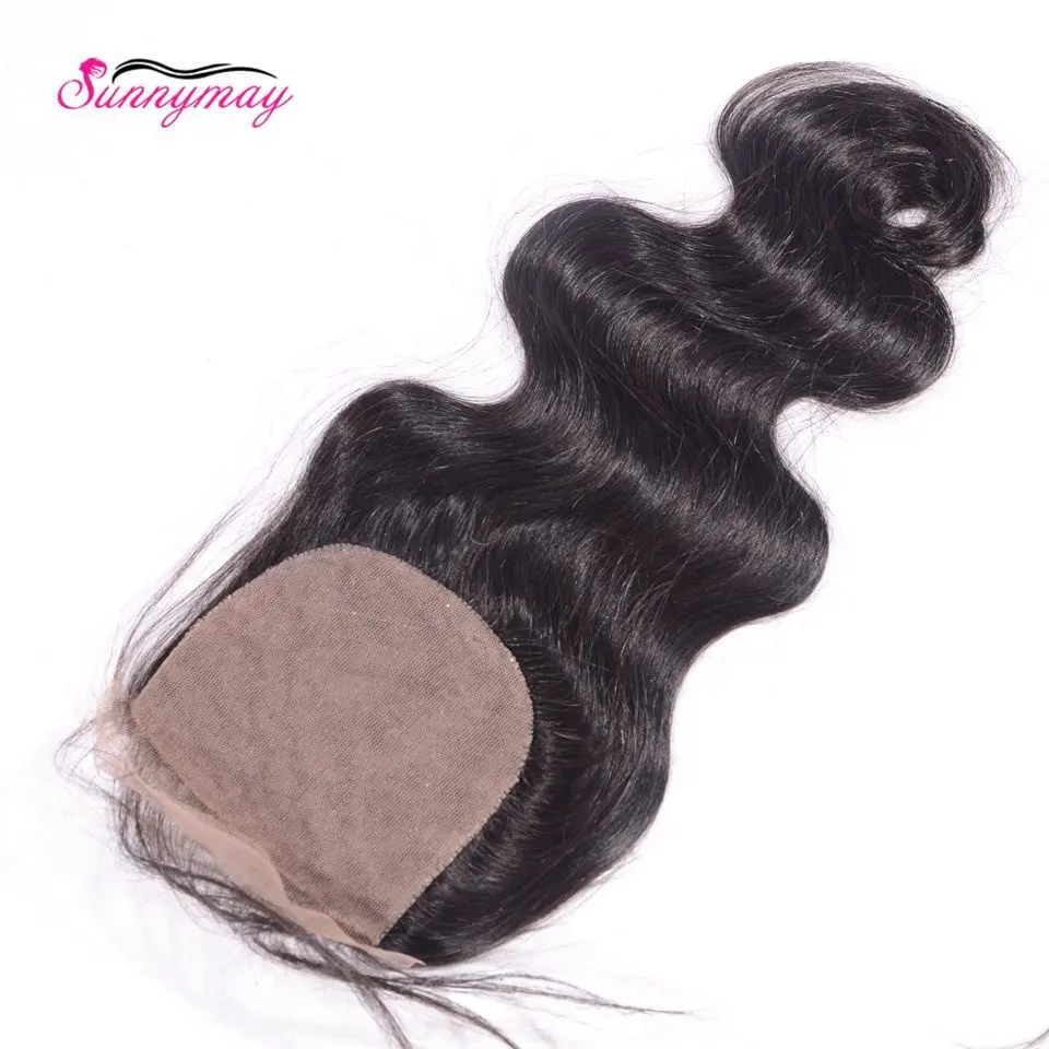 Sunnymay 5x5 Silk Base Lace Closure Body Wave Brazilian Virgin Hair Silk Base Closure With Baby Hair Bleached Knots