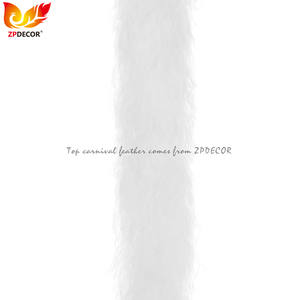 ZPDECOR Usine En Gros Vêtements en Plumes <span class=keywords><strong>Pas</strong></span> <span class=keywords><strong>Cher</strong></span> 8 Plis Blanc <span class=keywords><strong>Plume</strong></span> D'autruche Boas Écharpe pour Défilé De Mode - Product Image 2