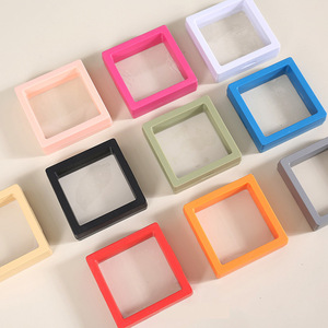 Diamond Shape Plastic Jewelry Display Box For <b>Earrings</b> Necklaces Storage Packaging <b>Case</b> Solid Color Multi Size Options - Product Image 2