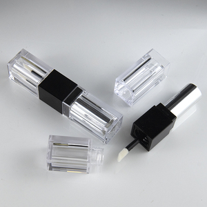 Tubes de rouge à lèvres brillant à lèvres à double extrémité 8.4ml personnalisés 2-en-1 emballage en plastique transparent forme carrée finition brillante 6ml cosmétiques - Product Image 2
