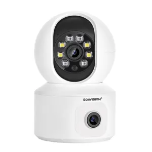 4MP PTZ IP摄像机，用于商店、家庭WIFI无线安全摄像机双镜头双向音频AI跟踪监控摄像机