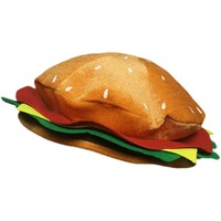 Casquette Hamburger Amusante SOLPOP pour Hommes et Femmes – Idéale pour Fêtes, Fast-Food, Halloween, Cosplay, Carnaval – Chapeau de Costume en Forme de Burger