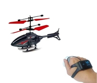 Nouveaux jouets hélicoptères volants à détection de mouvement avec télécommande montre, avion télécommandé RC avec éclairage pour enfants