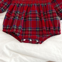 Combinaison longue en coton pour enfants avec chapeau pour fête de Noël, barboteuse pour bébé fille