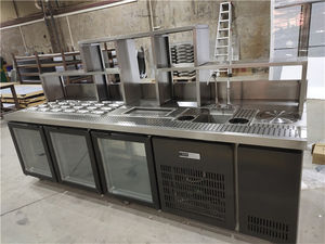 Mostrador Refrigerado Comercial para Pizzas con Barra de Ensaladas / Mostrador Refrigerado Preparación de Alimentos - Product Image 5