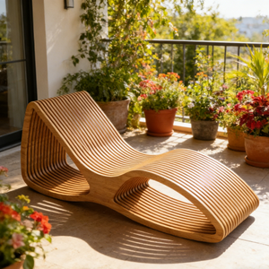 Fauteuil lounge moderne et élégant ML-CS06, fauteuil individuel, construction en bois massif, mobilier design pour salon, bureau à domicile - Product Image 1