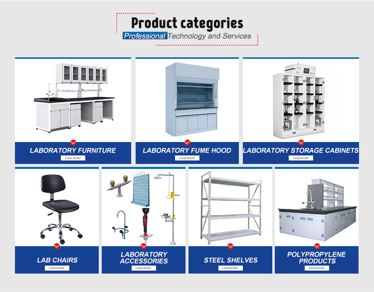 PP Materials Laboratory Wall Bench SS304 Lab Work Bench Table