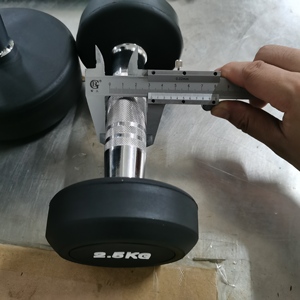 Dökme demir fitness ekipmanları yuvarlak kafa kauçuk dambıl halter seti - Product Image 2