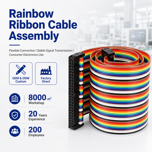 Connecteur femelle IDC pour câble plat personnalisé arc-en-ciel, multipin Dupont, pour l'électronique grand public - Product Image 1