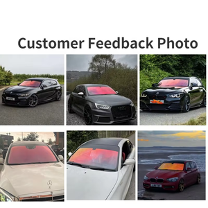 Film teinté pour vitres de voiture effet caméléon rouge coucher de soleil, protection <span class=keywords><strong>solaire</strong></span> pare-brise <span class=keywords><strong>anti</strong></span>-UV, changement de couleur, rejet de <span class=keywords><strong>chaleur</strong></span>, matériau PET, 60 pouces * 100 pieds - Product Image 3