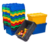 Boîtes de rangement empilables avec chariot PP joint couvercle conteneur personnalisation logo déménagement en plastique durable