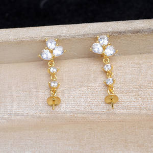 Aretes Cuadrados de Plata 925 con Circonita Completa, Accesorios para DIY, Cuentas Cuadradas de Azúcar Semiterminadas de 3mm 5925, 12-14 - Product Image 2