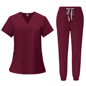 Tenues médicales respirantes à col en V pour bloc opératoire, salle de soins intensifs, infirmières et médecins – Vêtements de <span class=keywords><strong>travail</strong></span> d'été fins unisexes avec support de logo personnalisé - Product Image 1
