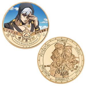 Moneta Commemorativa in Rilievo Dorato Colorato Die-Cast di JOJO's Bizarre Adventure, Merchandise Anime, Regalo da Collezione - Product Image 3