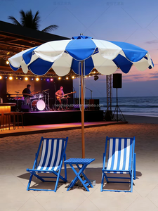 Sombrilla Pagoda Grande para Exteriores con Control Manual y Revestimiento Azul, para Patio, <span class=keywords><strong>Terraza</strong></span>, Villa, Playa - Product Image 1