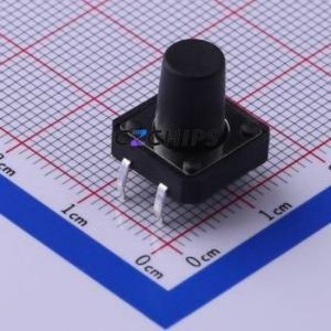 TC-1103-B-Q Tactile Switch Through hole Component THT-4P,12x12mm Switch Single Pole Single Throw Round Button 1.6N Through Hole - Product Image 1