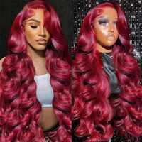 Perruque Clj en Cheveux Vierges avec Dentelle Transparente pour Femme # Perruques Body Wave 99J 13X4 12A Vietnam pour femmes