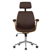 2025 meubles de bureau à domicile Silla Oficina chaise de bureau en bois multicouche chaises de patron en cuir blanc dossier à bascule avec serrure