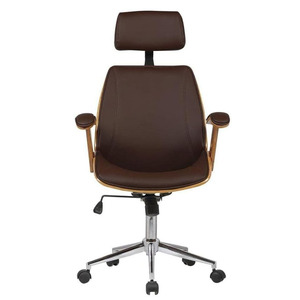 2025 nội thất văn phòng tại nhà silla oficina Ghế văn phòng gỗ nhiều lớp ghế da trắng ghế Ông Chủ Rocking tựa lưng có khóa - Product Image 6