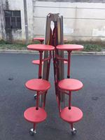 Ensemble de tables et chaises pliantes de jardin pour 12 personnes, tables et chaises de cantine scolaire en acier, salle à manger