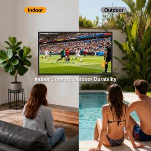 ทีวีสมาร์ทกลางแจ้งขนาด 75 นิ้ว: 4K UHD ความสว่าง 2000nits มาตรฐาน IP65 ระบบ Google TV, รับประกัน 5 ปี, รีโมทคอนโทรล, ดีไซน์กันน้ำสำหรับใช้งานกลางแจ้ง - Product Image 4