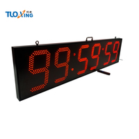 Diskon besar 12 inci adaptor jam waktu Digital besar 6 digit LED Remote Control portabel dan tahan air Timer