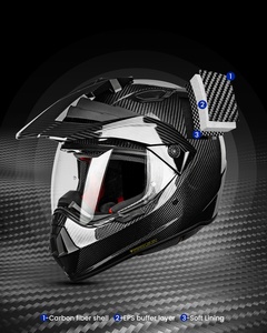 Ilm Carbon fibre Snell m2020d full mặt xe máy phiêu lưu Mũ bảo hiểm tự động xe thể thao kép off-road Mũ bảo hiểm mô hình L13 - Product Image 3