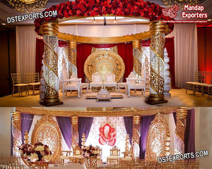 Mandap ผ้าคลุมงานแต่งงานทำจากเส้นใยคริสตัลหรูหรา,Mandap คริสตัลใช้ในงานแต่งงานดีไซน์แบบอังกฤษทันสมัยผ้าคลุมศีรษะลายนอร์เวย์ - Product Image 3