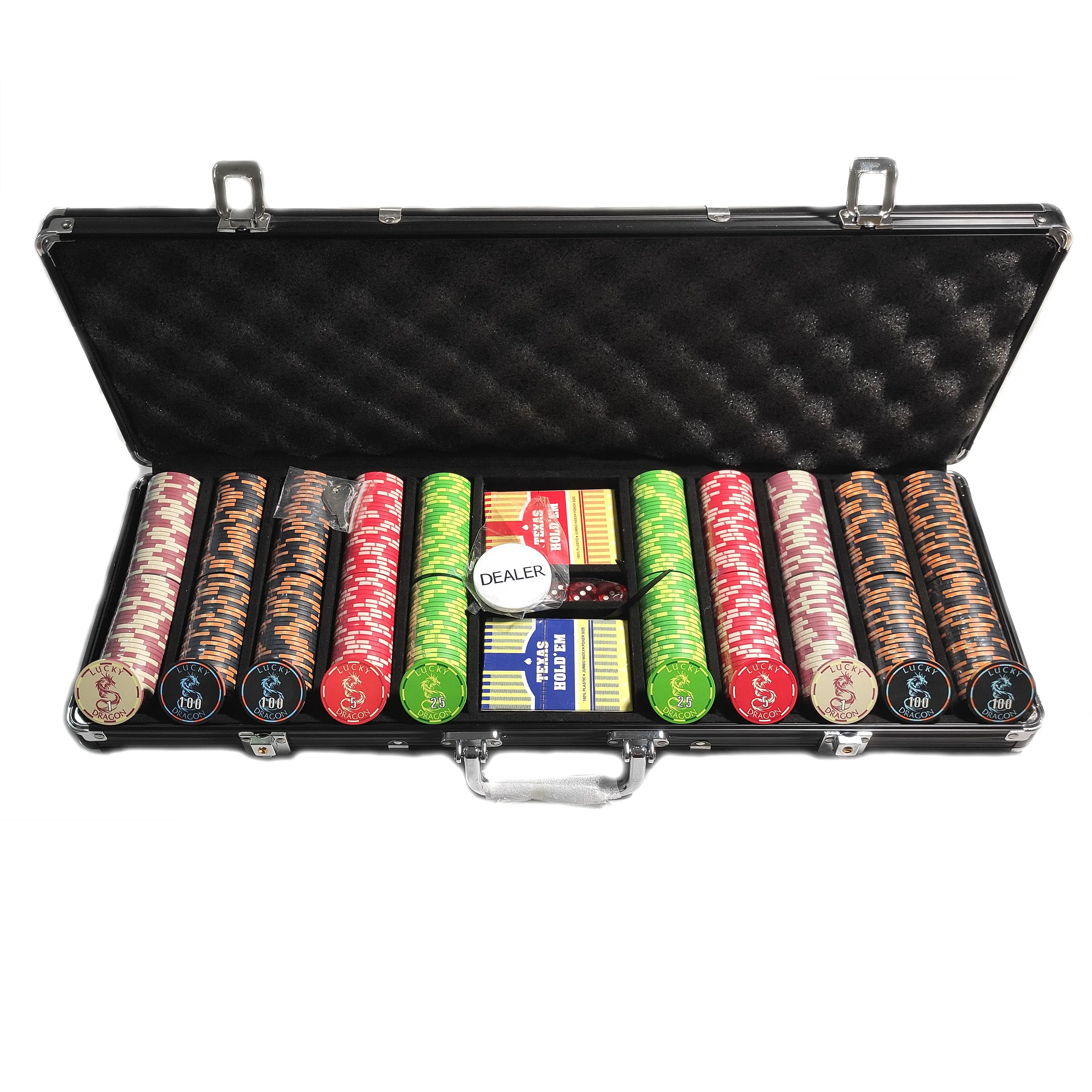 Gepersonaliseerde 10G Lucky Dragon Keramische Poker Chips Sets 100 200 300 500 Met Uw Denominaties