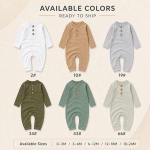 Sıcak satış düz fazla Fold manşet örme organik pamuk erkek bebek yenidoğan bebek Bodysuit - Product Image 4