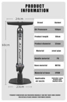 BAIMEI 160 PSI Fahrrad-Standpumpe mit Manometer, Stahlgehäuse, Ventiladapter-Set für Schrader, Presta, Ball, Spielzeug, MTB, Rennrad