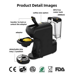 <span class=keywords><strong>Cafetera</strong></span> Eléctrica 4 en 1 Compatible con Cápsulas <span class=keywords><strong>Dolce</strong></span> <span class=keywords><strong>Gusto</strong></span>/Café Molido/Cápsulas ESE, Programable y Automática - Product Image 4