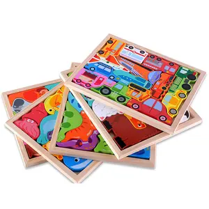 COMMIKI Puzzle en bois 3D Puzzle dessin animé animaux enfants garçons et filles en bois éducation précoce jouets maternelle Puzzle conseil