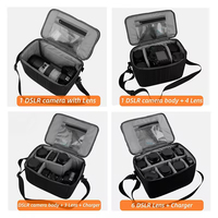 Étui pour appareil photo en nylon portable, grande capacité, sac pour appareil photo durable, sac rembourré pour appareil photo avec séparateurs