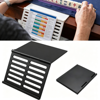 Support de Luxe en Plastique pour Tuiles de Mahjong avec Dés, Tapis Antidérapant et Accessoires Portables pour Table de Mahjong Carrée