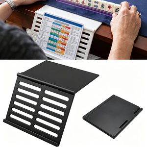 Support de Luxe en Plastique pour Tuiles de Mahjong avec Dés, Tapis Antidérapant et Accessoires Portables pour Table de Mahjong Carrée - Product Image 4