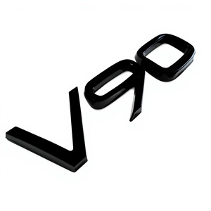 Emblème de coffre de voiture en ABS chromé noir 3D pour Volvo XC90 S90 V90, accessoire extérieur automobile - Product Image 3