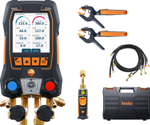 Testo 558s Manifold intelligent / Ensemble de manomètres pour réfrigérant, bloc 4 voies, écran tactile couleur 5 pouces, précision standard, garantie DE 1 an - Product Image 3