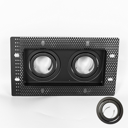 Indoor Lighting Led Downlight Square Double Head Three Head Trimless Recessed Downlight Gu10