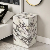 Table d'appoint en marbre italien, design moderne et luxueux, finition polie, pour chambre à coucher, canapé, décoration intérieure, hôtels