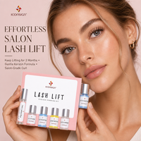 Kit professionnel de rehaussement de cils, système de permanente pour cils en quatre étapes, pour des cils naturellement recourbés et définis, et services de salon