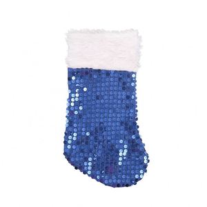 <b>Christmas</b> Party Decoration 14.5" Multicolor Sparkle Sequins & Faux Fur Hanging Stockings for Gift or Toys - Product Image 4